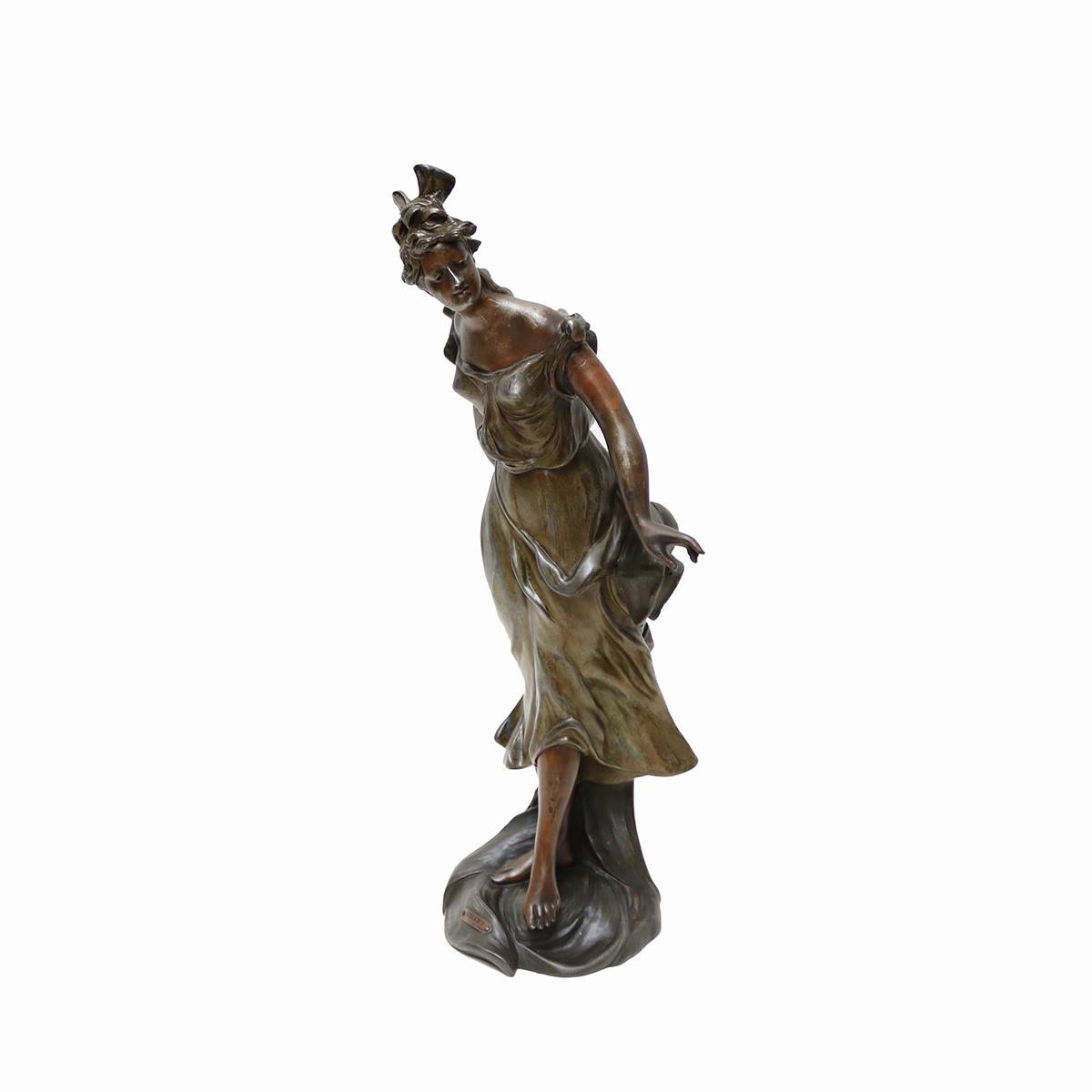 Antiqium Ürün  PAR TAFRO İMZALI, BRONZ KADIN HEYKEL